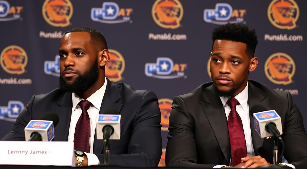 LeBron James and Bronny together at press conference